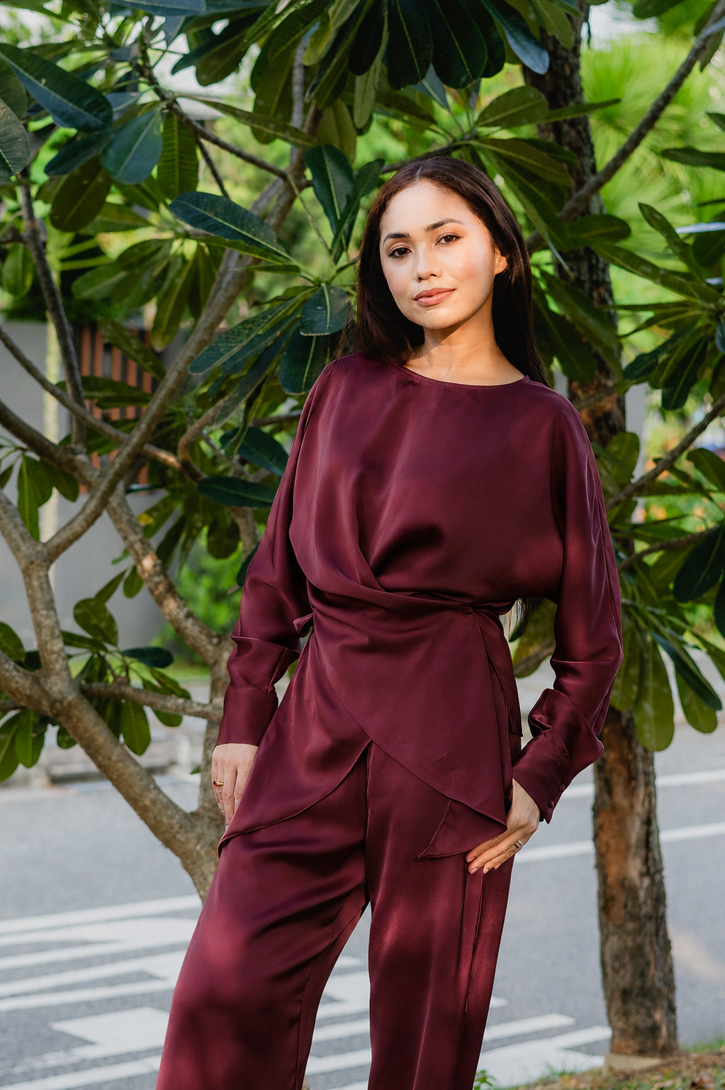 Tie Wrap in Deep Burgundy